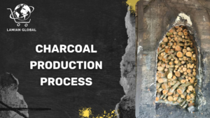 Wood logs stacked inside a brick kiln for the charcoal production process