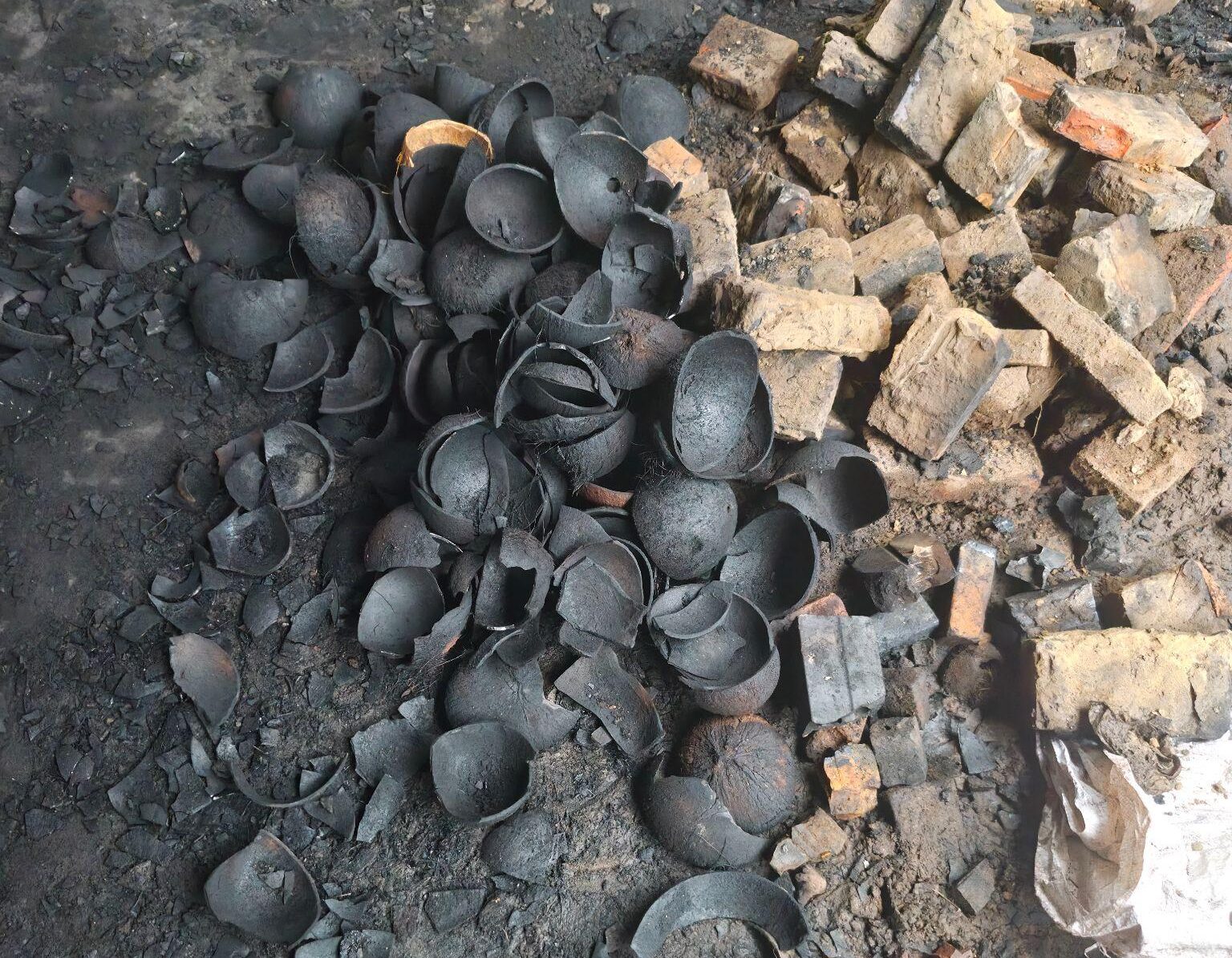Coconut shells used to produce coconut shell charcoal