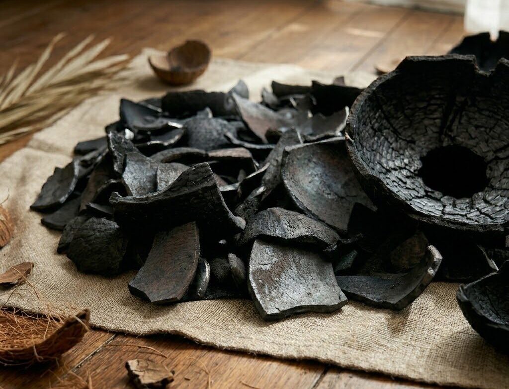 Coconut shell charcoal for home BBQ and quick searing