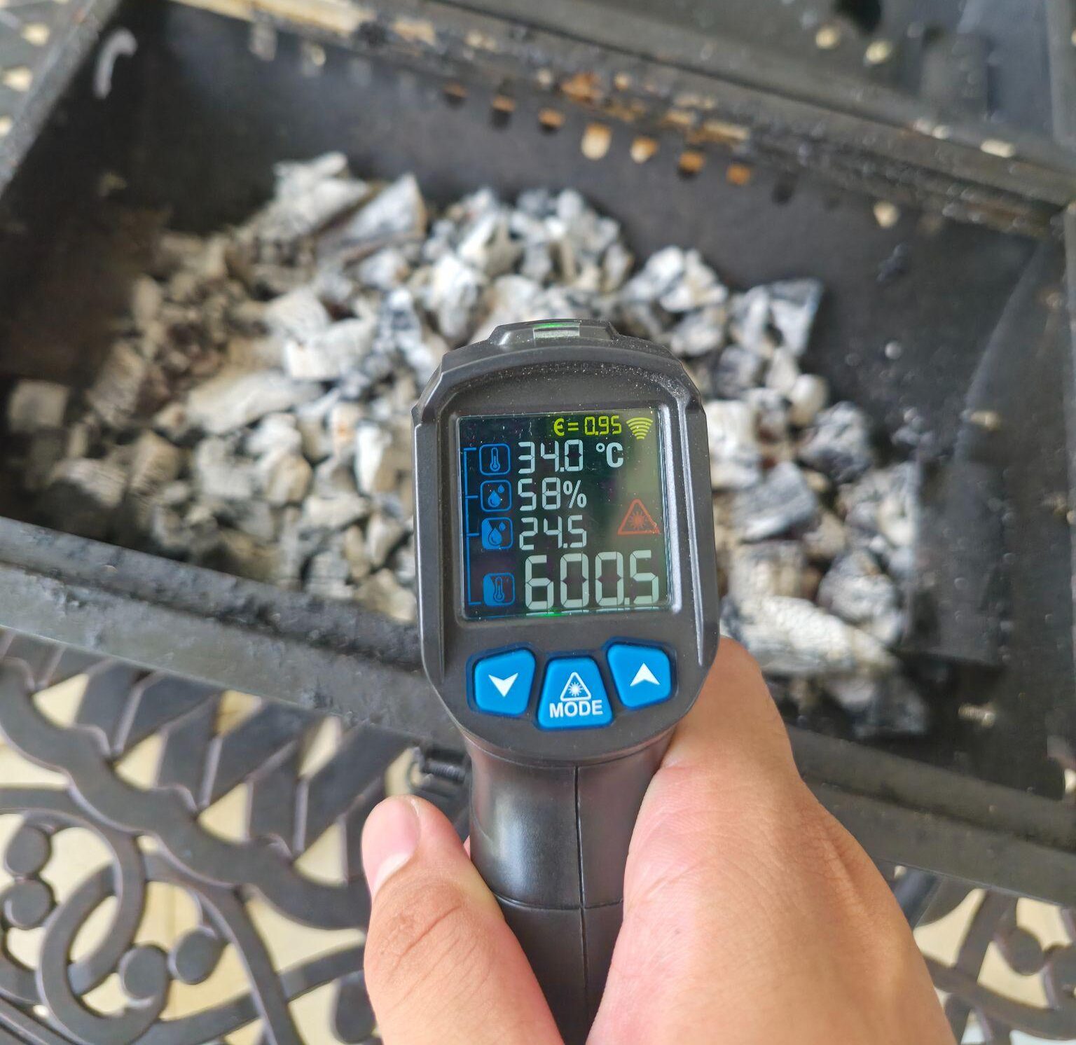 Image of ash inspection after combustion
