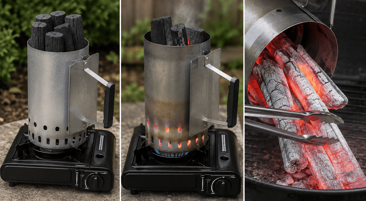 How To Light Binchotan Charcoal Safely: A Complete Guide 2 How to Light Binchotan Charcoal Using a Gas Chimney Starter