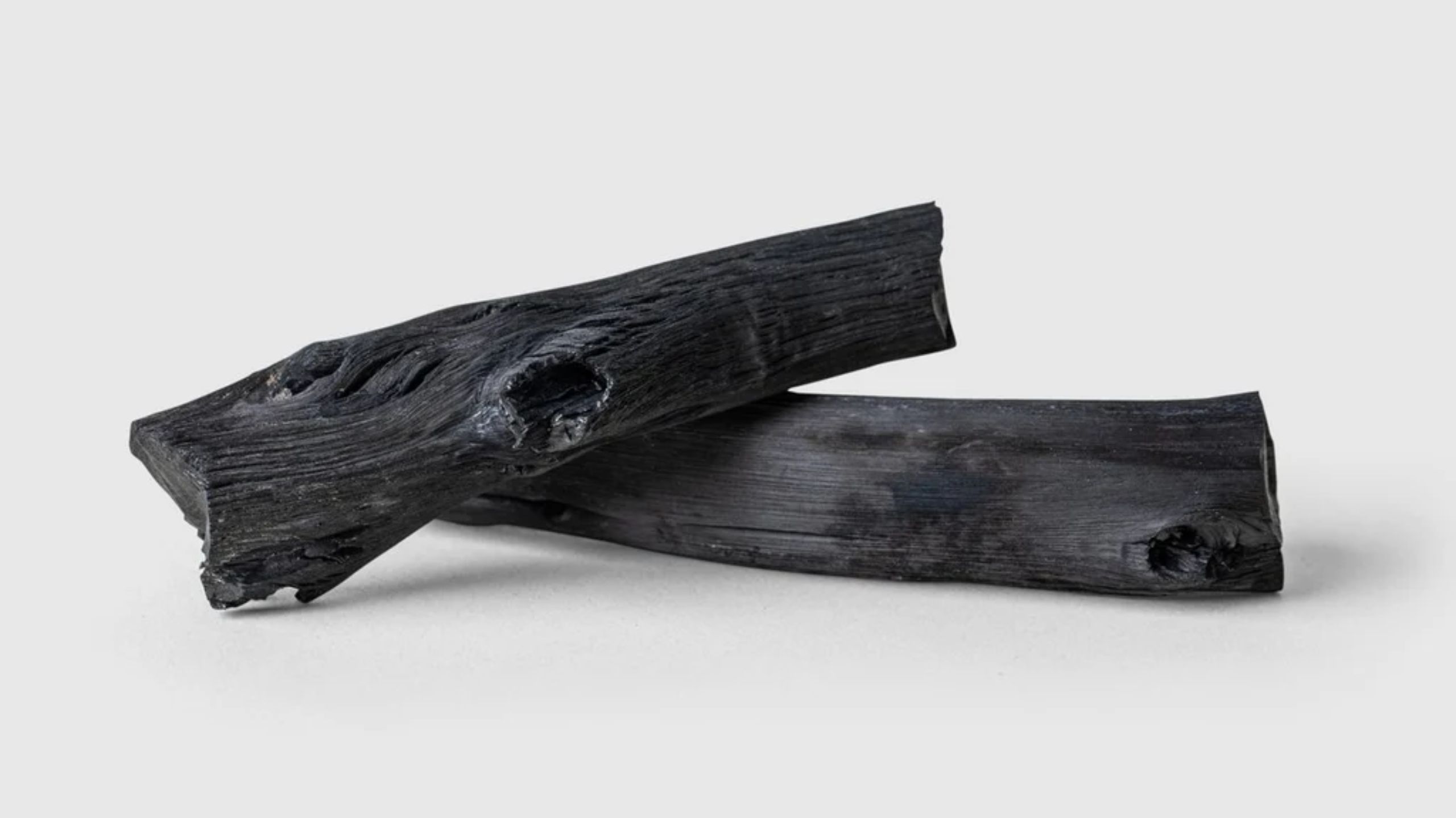 Charcoal sticks produced via the Binchotan manufacturing process