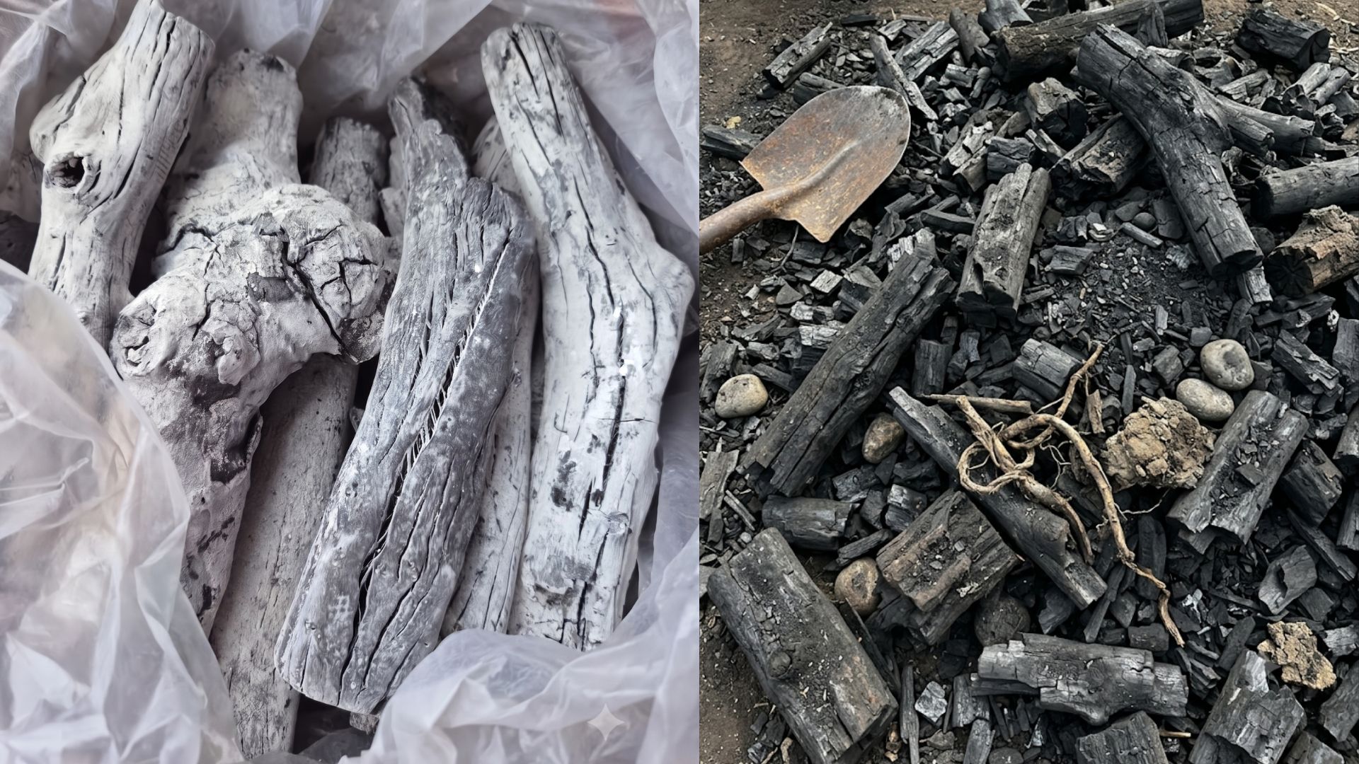 Why Top Yakitori Chefs Prefer Binchotan Charcoal 2 Comparison of Binchotan white charcoal versus regular charcoal